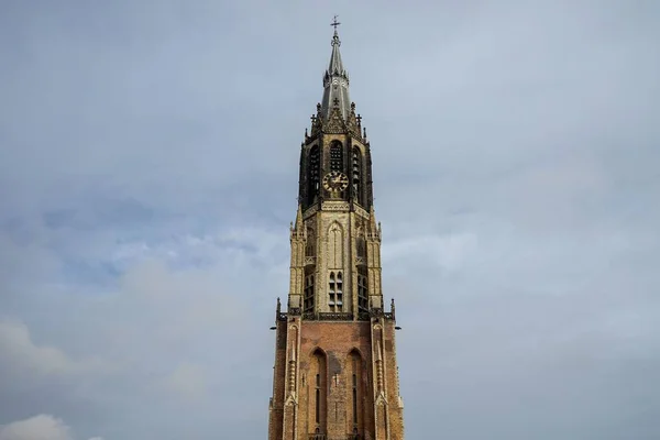 Antiga Igreja Delft Holanda Centro Cidade — Fotografia de Stock