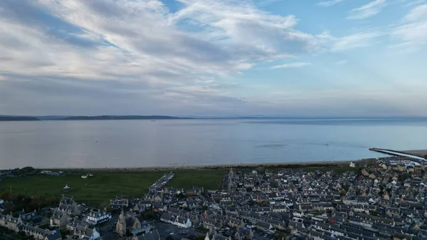 Una Toma Aérea Ciudad Nairn Escocia —  Fotos de Stock