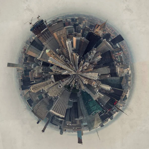 Cercle Rond Vue 360 Degrés Paysage Urbain New York Comme — Photo