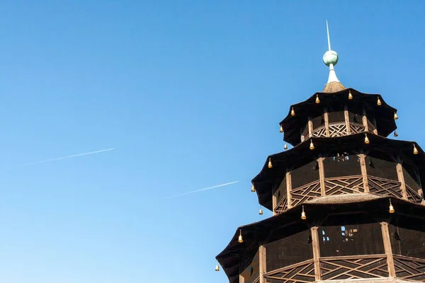 Torre Chinesa Parque English Garden Munique Alemanha — Fotografia de Stock