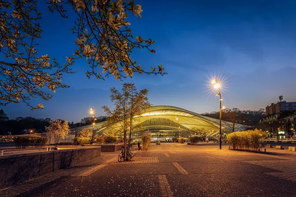 Une Vue Panoramique Sur Magnifique Extérieur Gare Liège Guillemins Liège — Photo