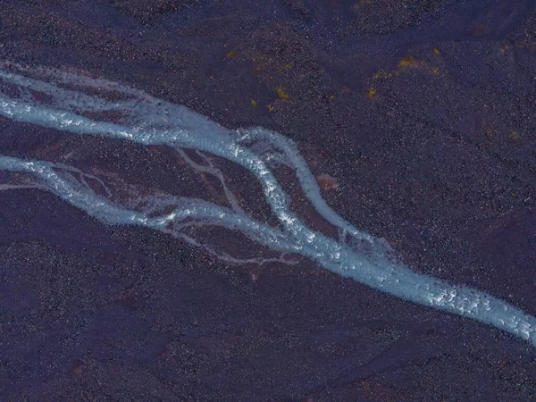 Вид Воздуха Реку Окруженную Грязью — стоковое фото