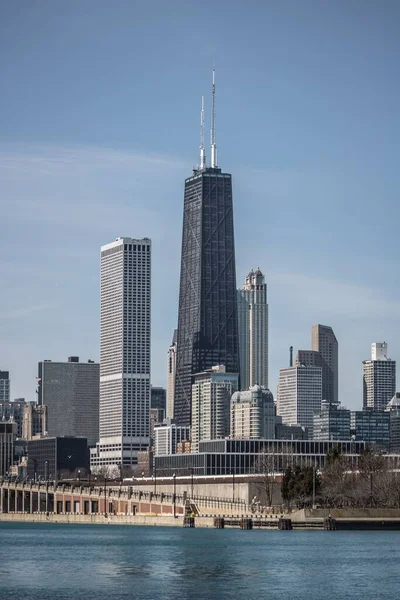 Függőleges Felvétel Felhőkarcolók Chicago Illinois Egyesült Államok — Stock Fotó