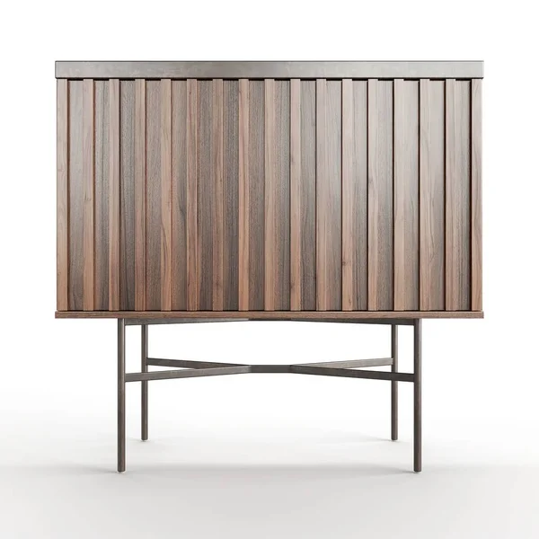 Närbild Modern Brun Inredning Möbler Isolerad Vit Bakgrund — Stockfoto