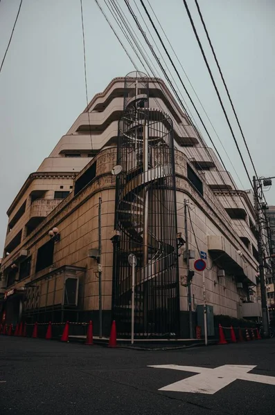 Uma Foto Vertical Edifício Japão Tóquio Rua — Fotografia de Stock