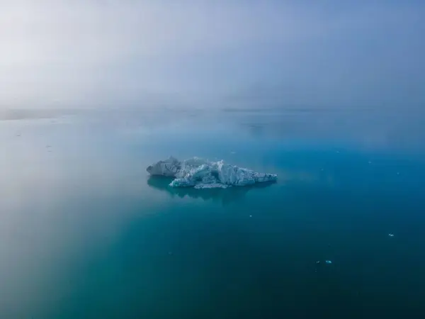 Aerial View Glacier Sea — Stock Photo, Image