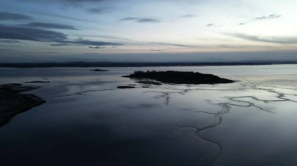 Вид Море Время Отлива Закате — стоковое фото