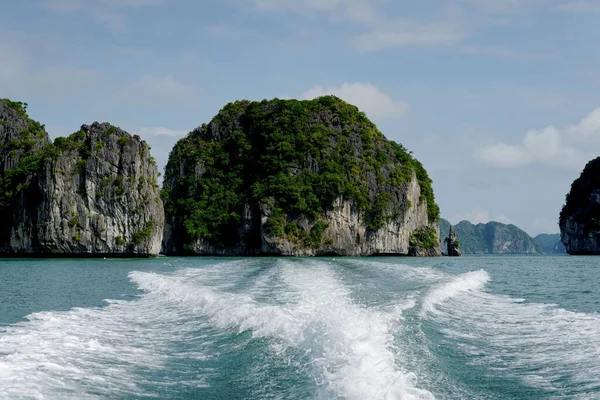 Ein Schöner Blick Vom Meer Auf Die Bewachsene Felseninsel Vietnam — Stockfoto