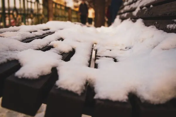 Een Prachtige Close Van Een Sneeuw Bank — Stockfoto