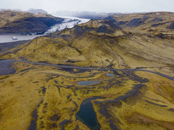 Festői Kilátás Nyílik Völgyre Folyómeder Izlandon — Stock Fotó