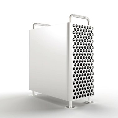 Beyaz bir arkaplanda izole edilmiş metal bir Mac Dune dosyasının yakın çekimi