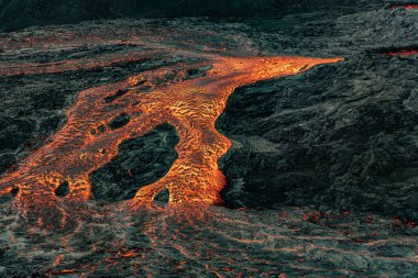 Hawaii 'de bir Kilauea kalkan volkanı.