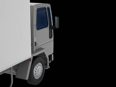 Kamyon nakliye aracı, beyaz arkaplanda 3d görüntü izole etti