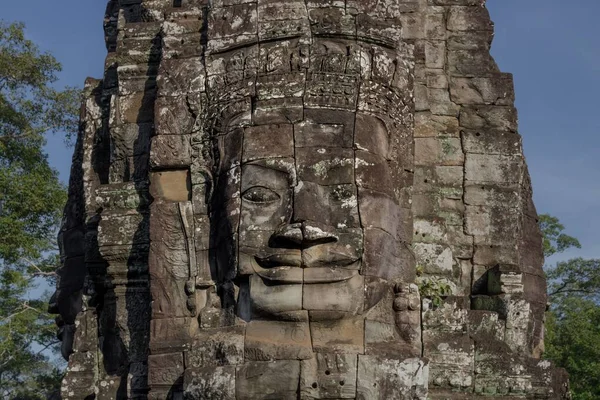 Красивый Снимок Храма Байон Храме Ангкор Ват Камбодже — стоковое фото
