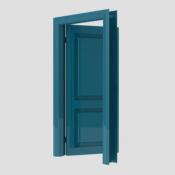 木製のインテリアドアのイラストセット別のオープンクローズ隔離された白い背景 — ストック写真