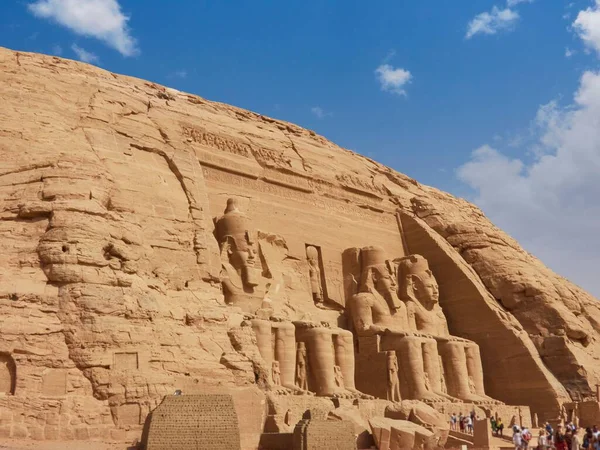 Tempelet Til Ramses Abu Simbel Egypt Med Dets Hieroglyfer Antikviteter – stockfoto