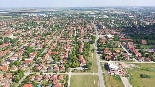 Aerial View Residential Neighborhood Sunny Day — Stock Photo, Image