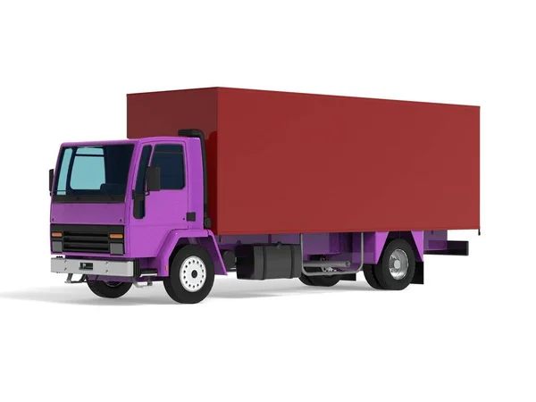 Caminhão Van Transporte Isolado Renderização Ilustração Fundo Branco — Fotografia de Stock
