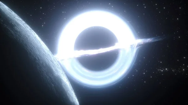Ein Schwarzes Loch Weltraumphänomen Dunklen Himmel — Stockfoto