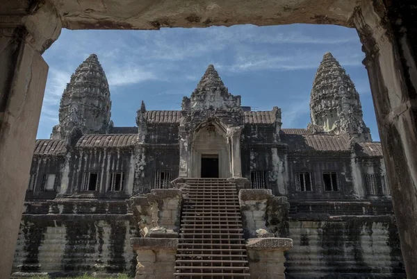 Beau Cliché Temple Angkor Wat Siem Reap Cambodge — Photo