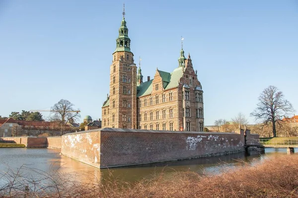 Kopenhag Danimarka Daki Rosenborg Şatosunun Güzel Mimarisinin Manzarası — Stok fotoğraf