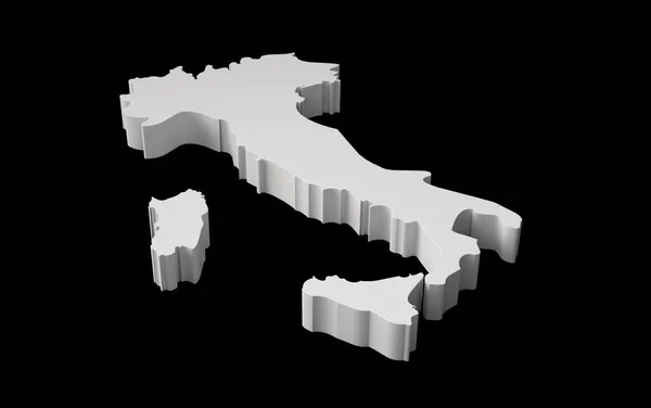 イタリア地図の地図地図とトポロジーの3Dイラスト — ストック写真
