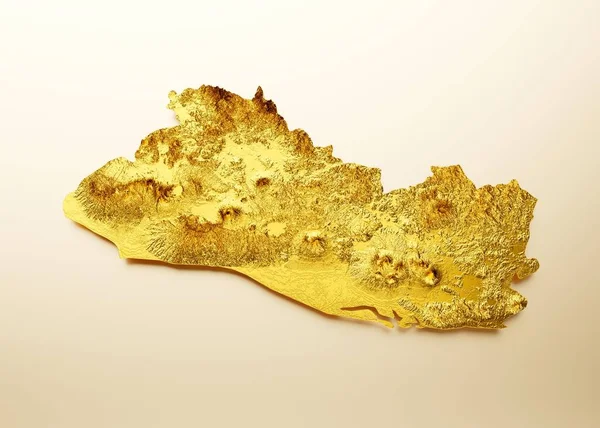 Ilustracja Złotej Mapy Salwadoru — Zdjęcie stockowe