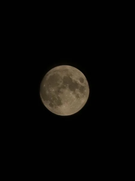 Une Vue Fantastique Sur Une Belle Pleine Lune Dans Espace — Photo