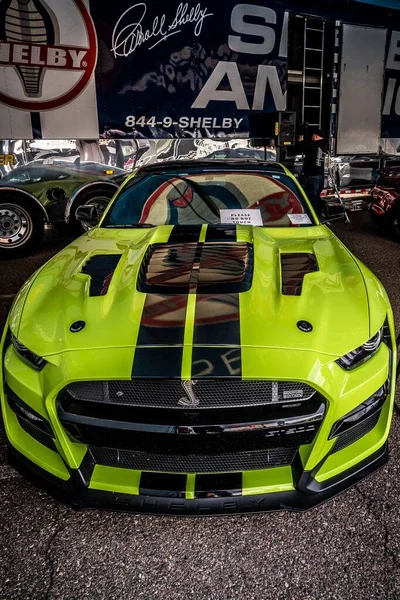 Scottsdale, Arizona 'daki Barrett-Jackson Müzayedesinde lüks bir aracın dikey çekimi.