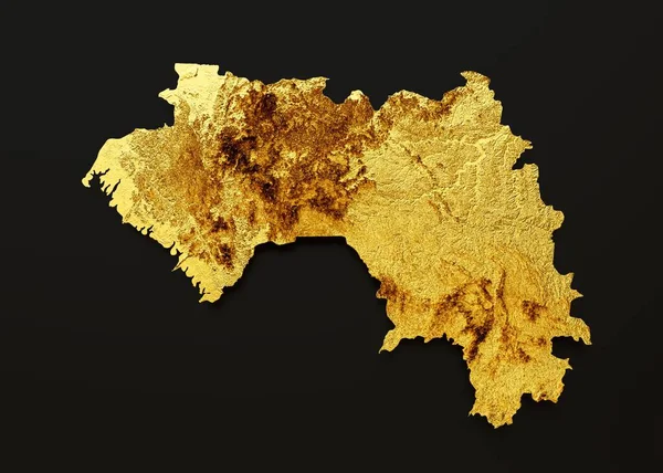 Illustration Golden Guinea Map — Stock Photo, Image