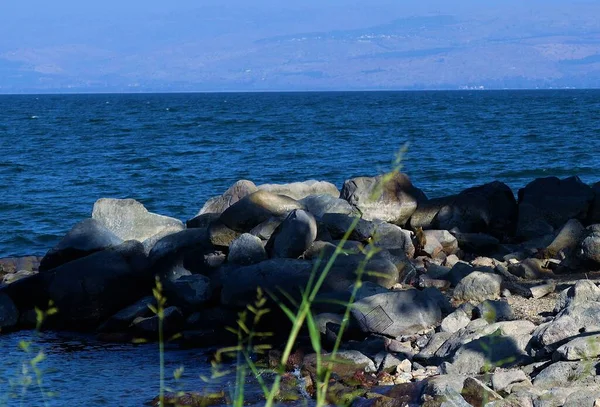 Sebuah Dermaga Danau Kineret Kota Tiberias Israel Utara — Stok Foto
