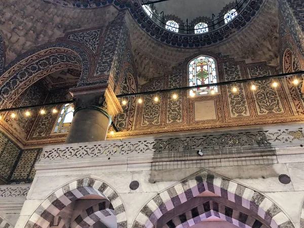 Tetto Dipinto Della Moschea Blu Del Sultano Ahmet Camii Istanbul — Foto Stock