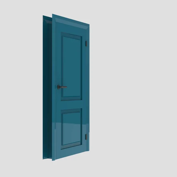 Деревянные Внутренние Двери Иллюстрация Установить Различные Открытые Закрытые Изолированные Белый — стоковое фото