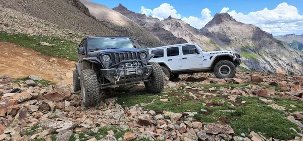 Jeep Wrangler Unlimited Jeep Carros Yankee Boy Mine Montanhas Ouray — Fotografia de Stock