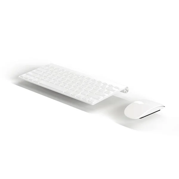 Illustration White Keyboard Mouse Isolated White Background — Stock Photo, Image