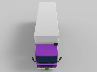 Kamyon nakliye aracı, beyaz arkaplanda 3d görüntü izole etti