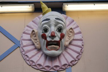 New York, ABD 'deki Rye Playland Park' ta bir palyaço yüzü resmi.