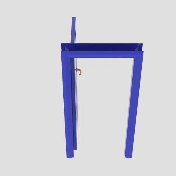Синій Дерев Яний Набір Міжкімнатних Дверей Ілюстрація Різні Відкриті Закриті — стокове фото
