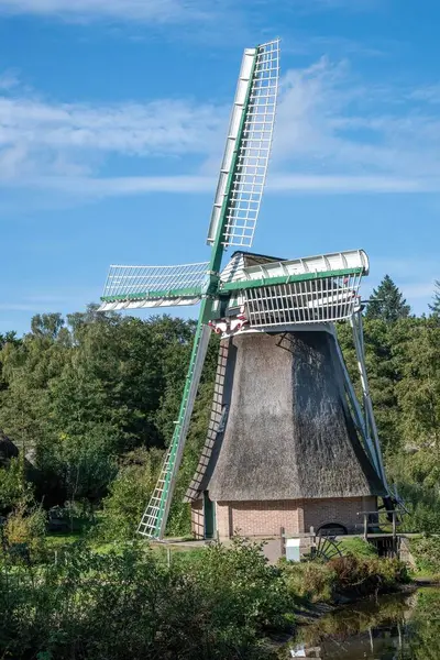 Vertical Shot Beautiful Old Windmill Farmland — Stock Photo, Image