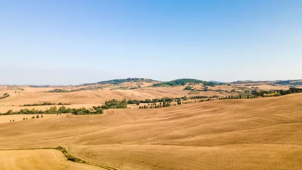 Una Vista Aérea Los Campos Toscana Situados Italia Visto Hermoso — Foto de Stock