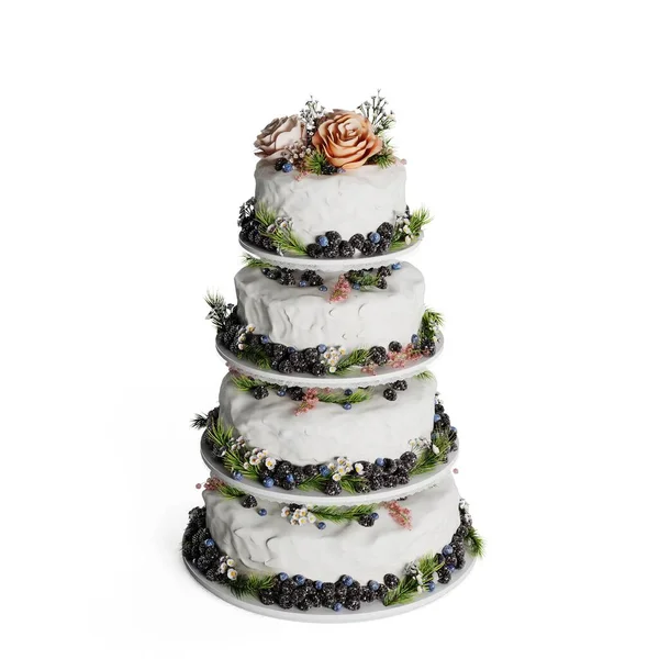 Illustration Wedding Cake Isolated White Background — Stock Photo, Image