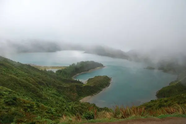Isla Sao Miguel Portugal Cubierta Niebla Durante Día —  Fotos de Stock