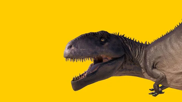 Ілюстрація Динозавра Ізольованого Жовтому Порожньому Фоні — стокове фото