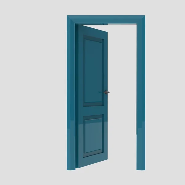 Drewniane Drzwi Wewnętrzne Ilustracja Zestaw Różne Otwarte Zamknięte Pojedyncze Białe — Zdjęcie stockowe