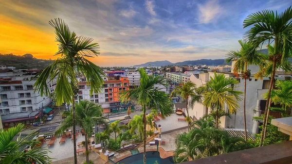 Cityscape Tong Town Phuket Island Thailand Sunset Scene — Stock Photo, Image