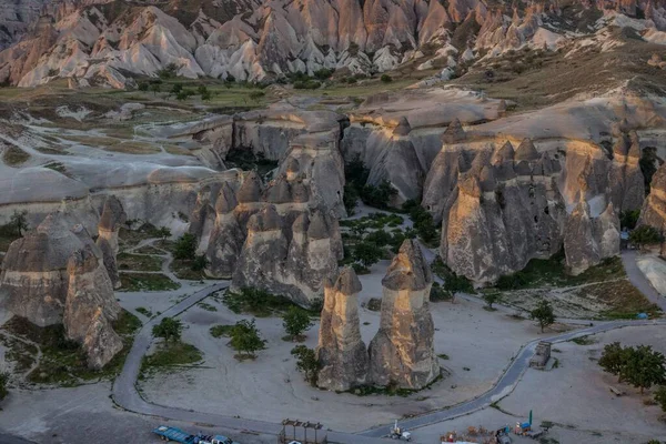 Uma Vista Aérea Das Formações Pedra Vale Pasabag Capadócia Turquia — Fotografia de Stock