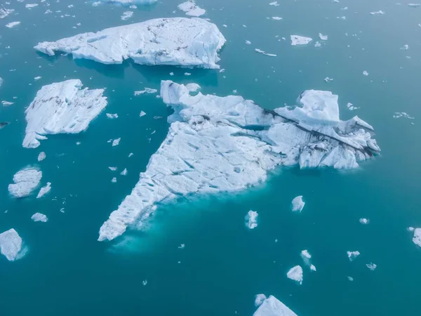 Luchtfoto Van Gletsjers Zee — Stockfoto