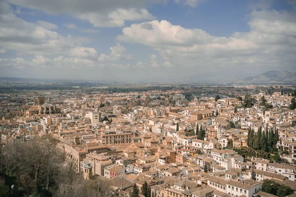 Uma Vista Paisagem Andaluzia Granada Vista Cidade Espanha — Fotografia de Stock