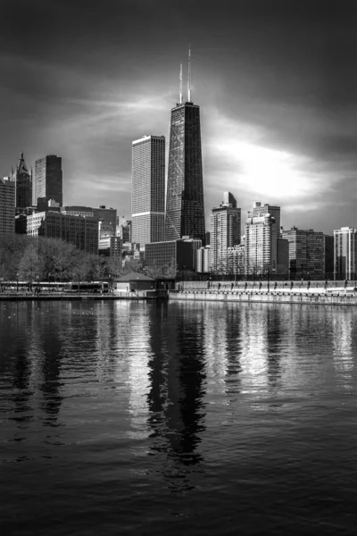 Függőleges Felvétel Felhőkarcolók Chicago Illinois Egyesült Államok — Stock Fotó