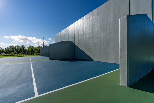 Beispiel Eines Außerhalb Gelegenen American Handball Courts Mit Betonmauer Gelegen — Stockfoto